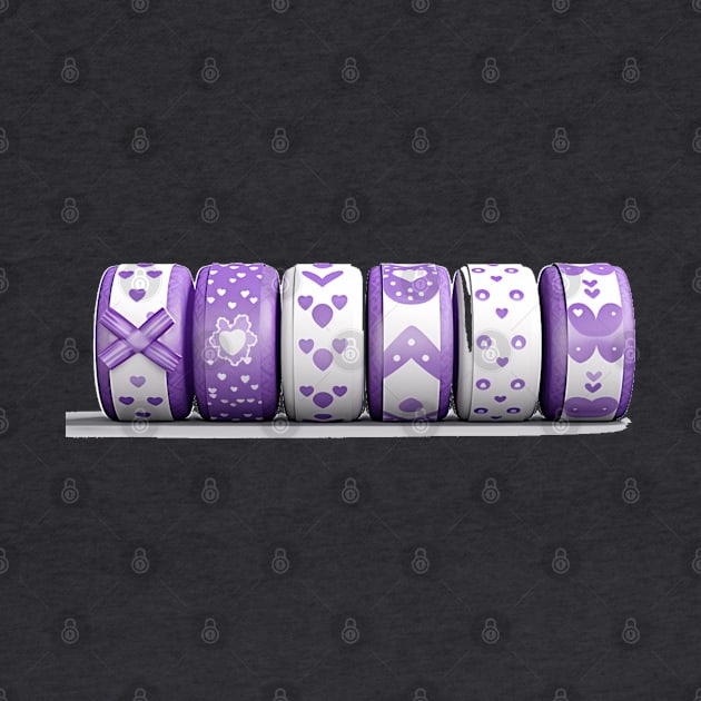 rolls of purple tape with different cute patterns by MilkyBerry